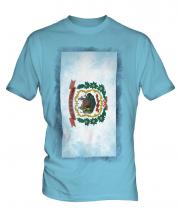 West Virginia State Faded Flag Mens T-Shirt