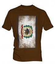 West Virginia State Faded Flag Mens T-Shirt