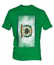 West Virginia State Faded Flag Mens T-Shirt