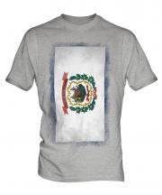 West Virginia State Faded Flag Mens T-Shirt