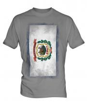 West Virginia State Faded Flag Mens T-Shirt