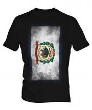 West Virginia State Faded Flag Mens T-Shirt