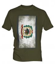 West Virginia State Faded Flag Mens T-Shirt