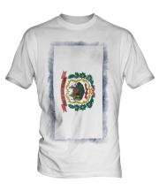 West Virginia State Faded Flag Mens T-Shirt