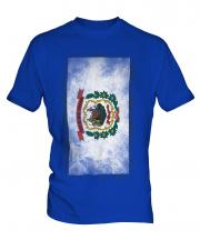 West Virginia State Faded Flag Mens T-Shirt
