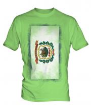 West Virginia State Faded Flag Mens T-Shirt