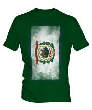 West Virginia State Faded Flag Mens T-Shirt