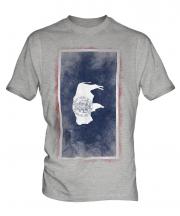 Wyoming State Faded Flag Mens T-Shirt