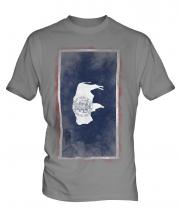 Wyoming State Faded Flag Mens T-Shirt