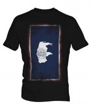 Wyoming State Faded Flag Mens T-Shirt