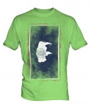 Wyoming State Faded Flag Mens T-Shirt