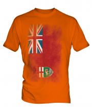 Manitoba Faded Flag Mens T-Shirt