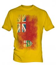 Manitoba Faded Flag Mens T-Shirt