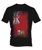 Manitoba Faded Flag Mens T-Shirt
