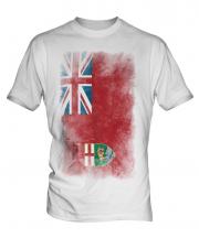 Manitoba Faded Flag Mens T-Shirt