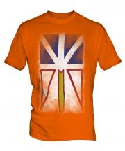 Newfoundland And Labrador Faded Flag Mens T-Shirt