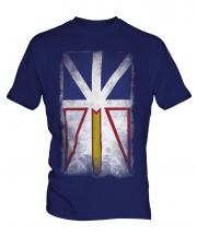 Newfoundland And Labrador Faded Flag Mens T-Shirt
