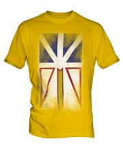 Newfoundland And Labrador Faded Flag Mens T-Shirt