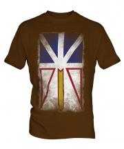 Newfoundland And Labrador Faded Flag Mens T-Shirt