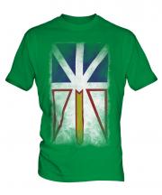 Newfoundland And Labrador Faded Flag Mens T-Shirt
