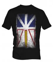 Newfoundland And Labrador Faded Flag Mens T-Shirt