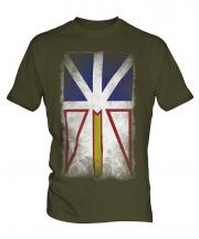 Newfoundland And Labrador Faded Flag Mens T-Shirt