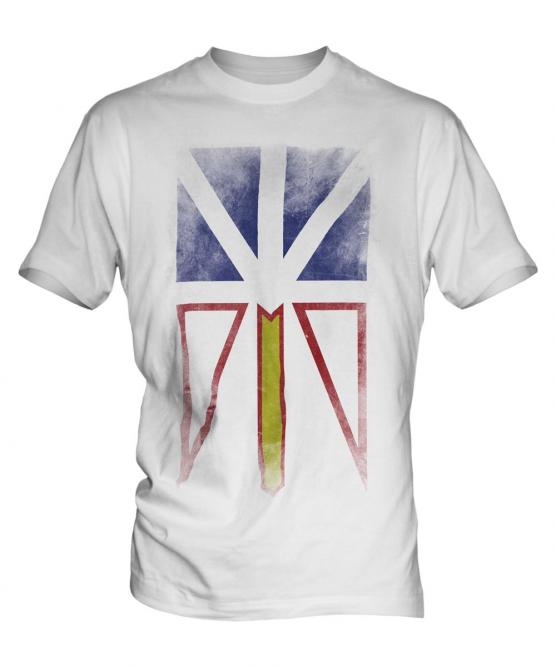 Newfoundland And Labrador Faded Flag Mens T-Shirt