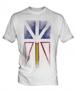 Newfoundland And Labrador Faded Flag Mens T-Shirt