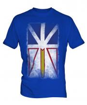Newfoundland And Labrador Faded Flag Mens T-Shirt