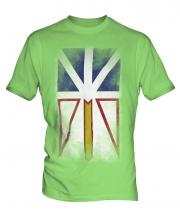 Newfoundland And Labrador Faded Flag Mens T-Shirt