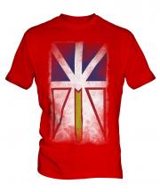Newfoundland And Labrador Faded Flag Mens T-Shirt