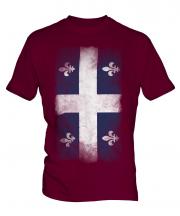 Quebec Faded Flag Mens T-Shirt
