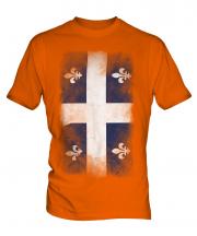 Quebec Faded Flag Mens T-Shirt