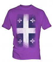 Quebec Faded Flag Mens T-Shirt