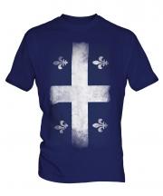 Quebec Faded Flag Mens T-Shirt