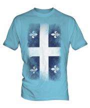 Quebec Faded Flag Mens T-Shirt