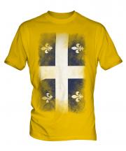 Quebec Faded Flag Mens T-Shirt