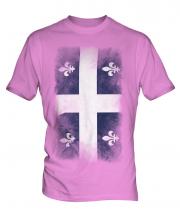 Quebec Faded Flag Mens T-Shirt