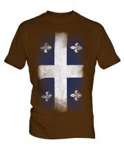 Quebec Faded Flag Mens T-Shirt