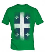 Quebec Faded Flag Mens T-Shirt