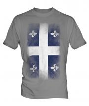 Quebec Faded Flag Mens T-Shirt