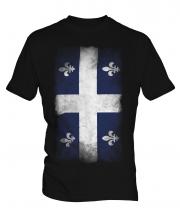 Quebec Faded Flag Mens T-Shirt
