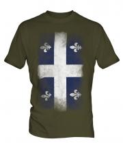 Quebec Faded Flag Mens T-Shirt