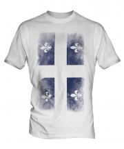 Quebec Faded Flag Mens T-Shirt