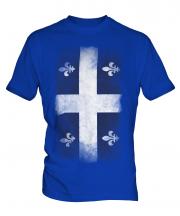 Quebec Faded Flag Mens T-Shirt