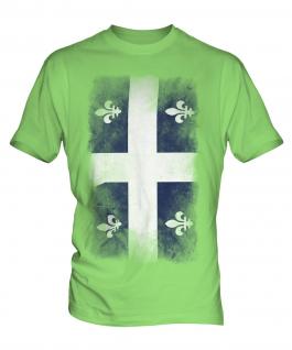 Quebec Faded Flag Mens T-Shirt