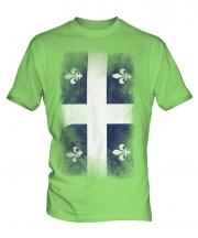 Quebec Faded Flag Mens T-Shirt
