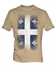 Quebec Faded Flag Mens T-Shirt