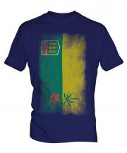 Saskatchewan Faded Flag Mens T-Shirt