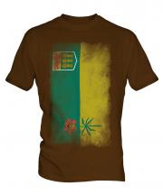 Saskatchewan Faded Flag Mens T-Shirt